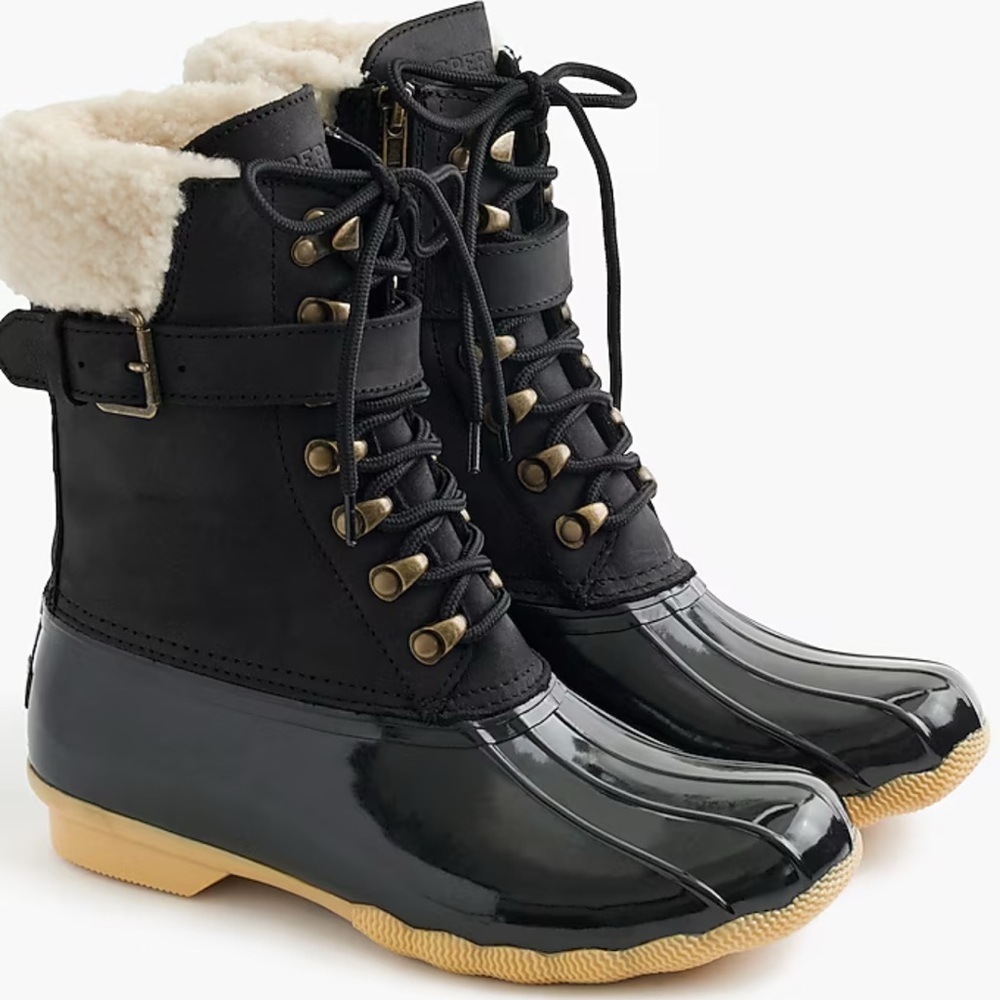 Women's Sperry® for J.Crew Shearwater buckle boots in black size 7